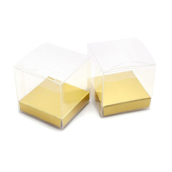 Gastgeschenke Verpackung transparent/gold, 10 Stk. Packung - Kuchenwunder-Shop