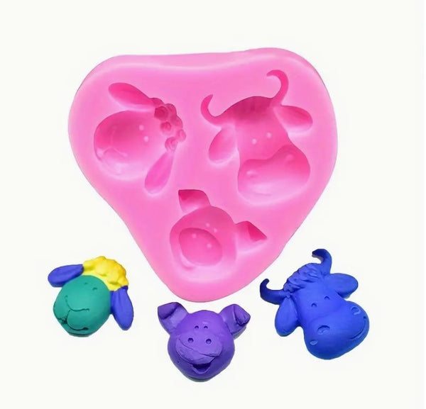 Silikonform Kuh, Schaf, Schwein
