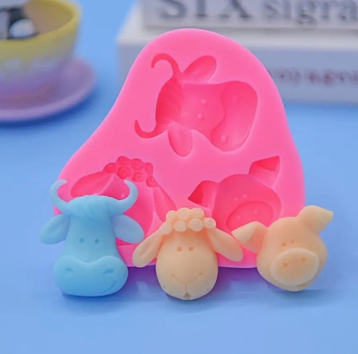 Silikonform Kuh, Schaf, Schwein