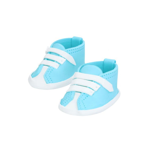 Essbarer Caketopper Babyschuhe HELLBLAU, modellierte Turnschuhe