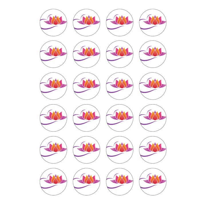 24 Stück, Dessertaufleger für Kleingebäck mit je 3,8 cm DM, rund - eigenes Motiv - Kuchenwunder Onlineshop
