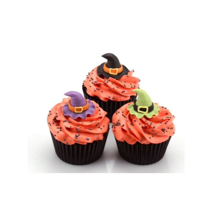 Zuckerdekoration, Hexenhut für Halloween Cupcakes - Kuchenwunder-Shop