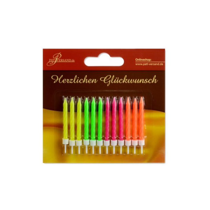 Kerzen bunt, Tortenkerzen