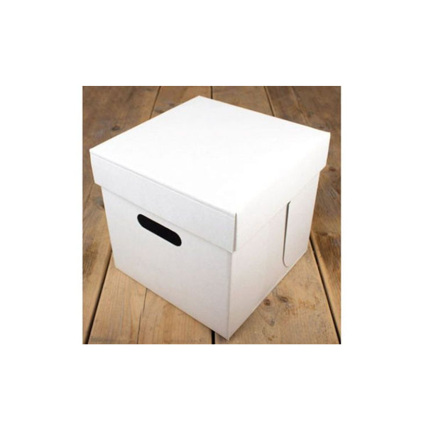 FunCakes Tortenschachtel hoch, stabiler Karton - Weiß - 25 cm x 25 cm x 25 cm