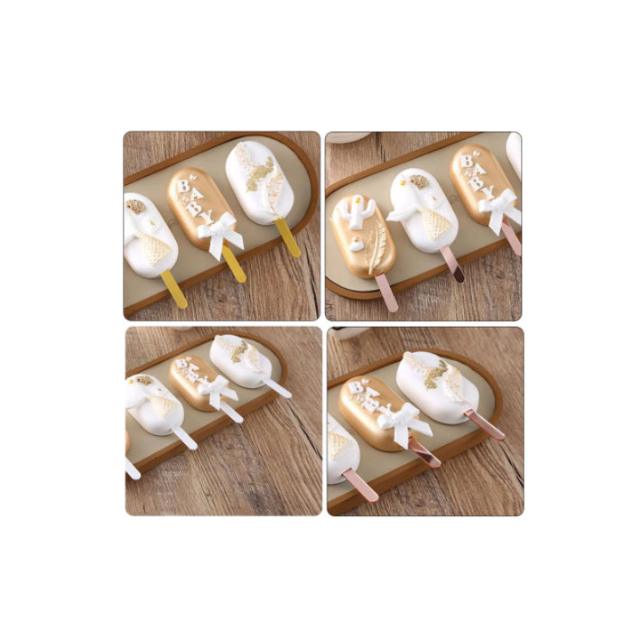Cake Sicle Sticks bunt, Mini-Eisstiele aus Acryl, 10 Stk.