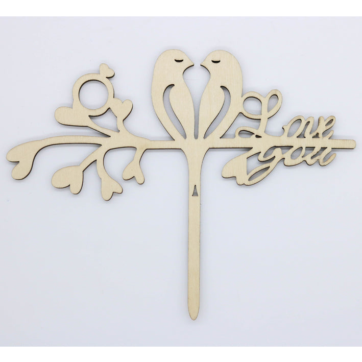 Caketopper TAUBEN aus Holz gelasert - Kuchenwunder-Shop