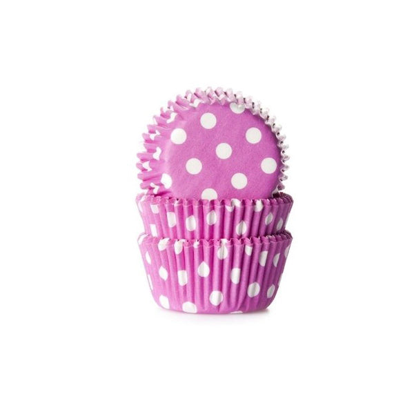 MINI-Cupcakeform, Baking Cups Polkadot Pink, 60 Stück - Kuchenwunder-Shop