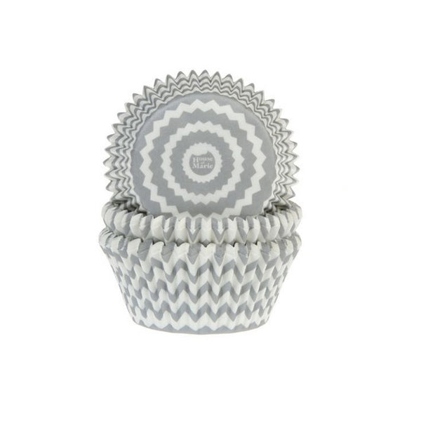 Cupcake Förmchen, CHEVRON HELLGRAU 50 Stk. - Kuchenwunder-Shop