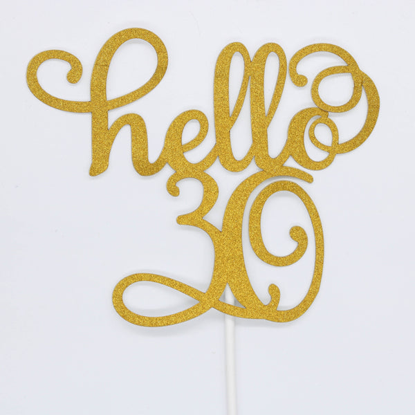 Caketopper Hello 30 - Kuchenwunder-Shop