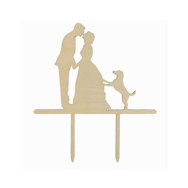 Caketopper Brautpaar mit Hund