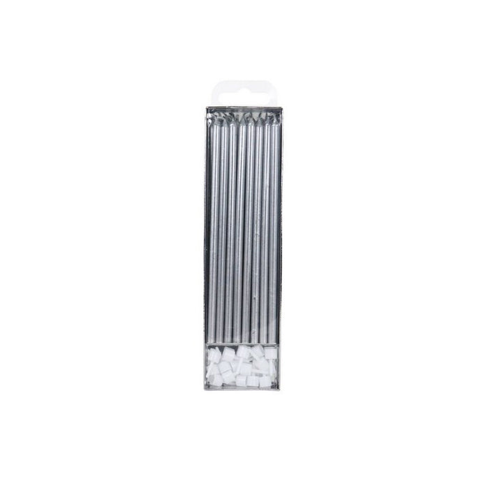 PME Extra Tall Candles Silver 18cm pk/16 - Kuchenwunder-Shop