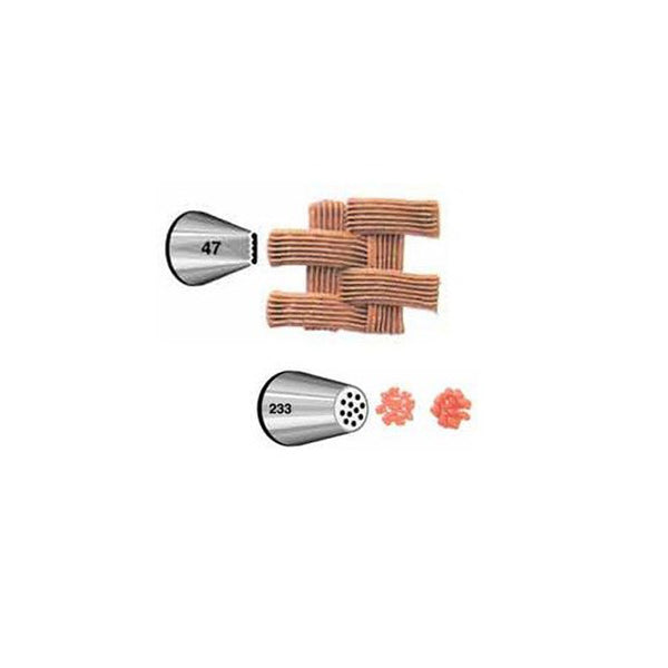 Spritz-Tüllen Set mit 2 Stück Tüllen, Korbgeflecht- und Grastülle - Kuchenwunder-Shop
