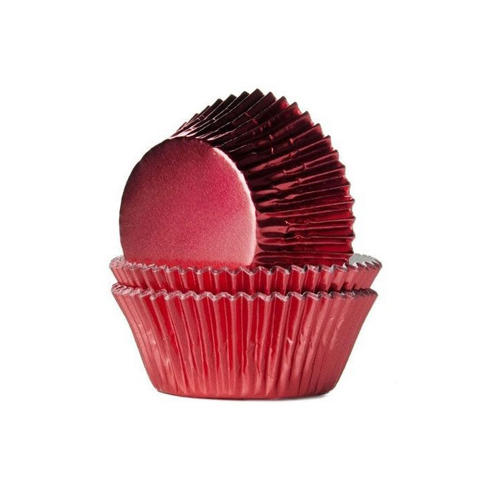 Cupcake-Backförmchen, House of Marie Backing Cups Folie Rot - 24 Stk.