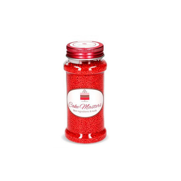 Mini-Perlen rot 90 g, Nonpareils - Kuchenwunder-Shop