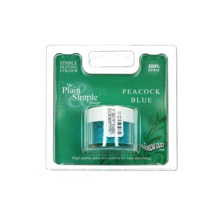 Rainbow Dust Puderfarbe Peacock Blue, Türkis, Petrol - Kuchenwunder-Shop