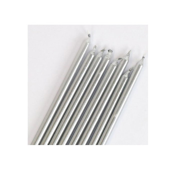PME Extra Tall Candles Silver 18cm pk/16 - Kuchenwunder-Shop