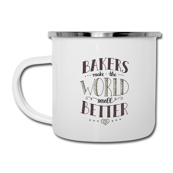Bakers make the world smell better - Emaille-Tasse - Weiß