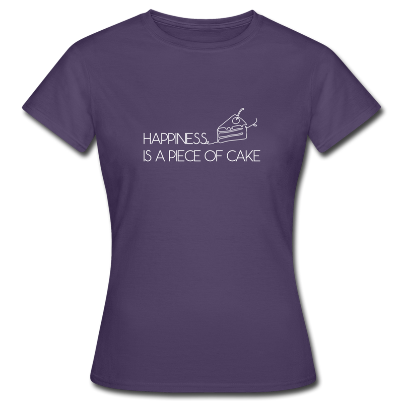 Happiness is a piece of cake - Frauen T-Shirt - Dunkellila