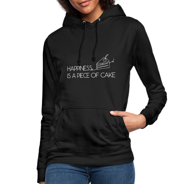 Happiness is a piece of cake - Frauen Hoodie - Schwarz