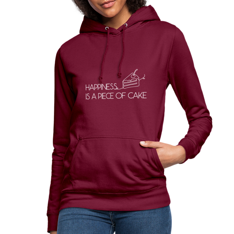 Happiness is a piece of cake - Frauen Hoodie - Bordeaux