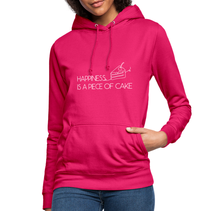 Happiness is a piece of cake - Frauen Hoodie - dunkles Pink