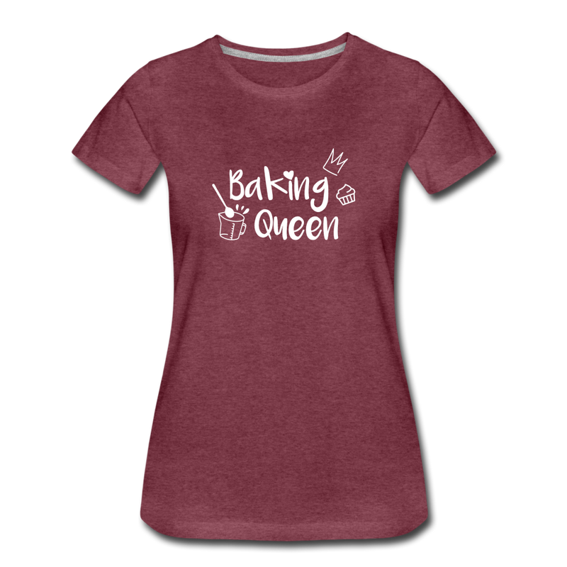 Baking Queen - Frauen Premium T-Shirt - Bordeauxrot meliert