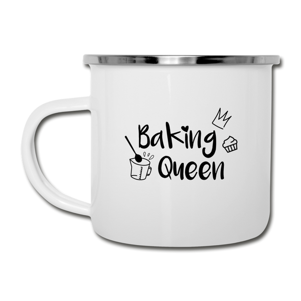 Baking Queen - Emaille-Tasse - Weiß