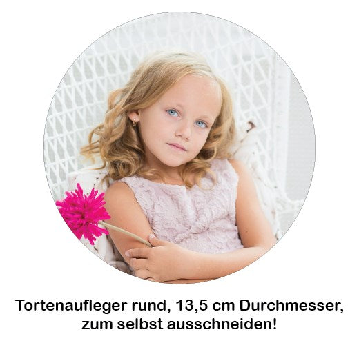 Tortenaufleger 13,5 cm DM, rund - Ihr eigenes Foto/Motiv auf der Torte - Kuchenwunder-Shop