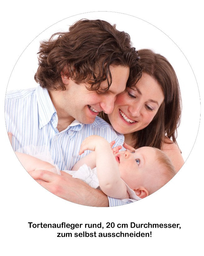 Tortenaufleger 20 cm DM, rund - Ihr eigenes Foto/Motiv auf der Torte - Kuchenwunder-Shop