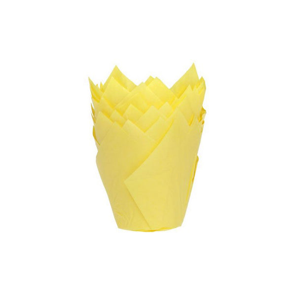 Cupcake-Förmchen, Tulpenform GELB, 36 Stück - Kuchenwunder-Shop