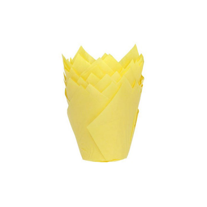 Cupcake-Förmchen, Tulpenform GELB, 36 Stück - Kuchenwunder-Shop