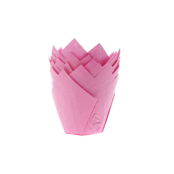 Cupcake-Förmchen, Tulpenform PINK, 36 Stück - Kuchenwunder-Shop