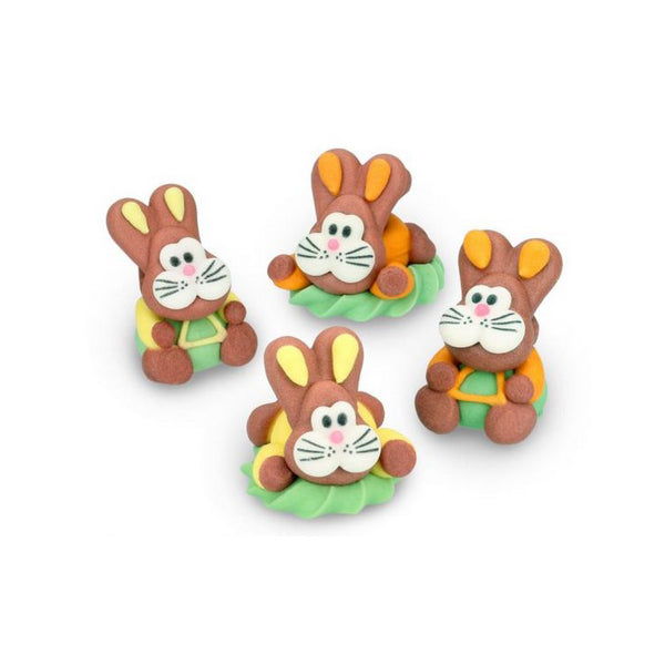 Osterhase, Hase 3D aus Zucker, 4 Stück - Kuchenwunder-Shop